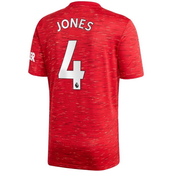 Camiseta Manchester United NO.4 Jones Primera equipo 2020-2021 Rojo